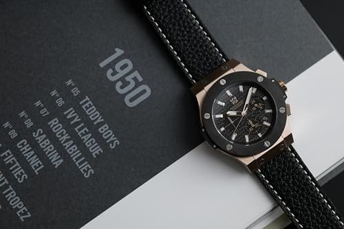 [HYAKUICHI 101] No.8L Hyakuichi Chronograph Watch Pink Gold Carbon Fiber Black