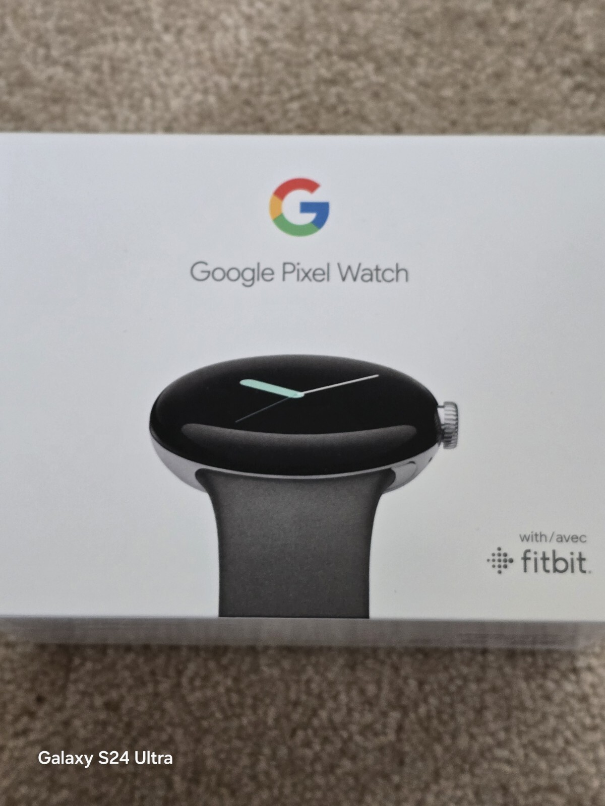 Google Pixel Watch 41mm Polished Silver Stainless Steel Case with Charcoal…