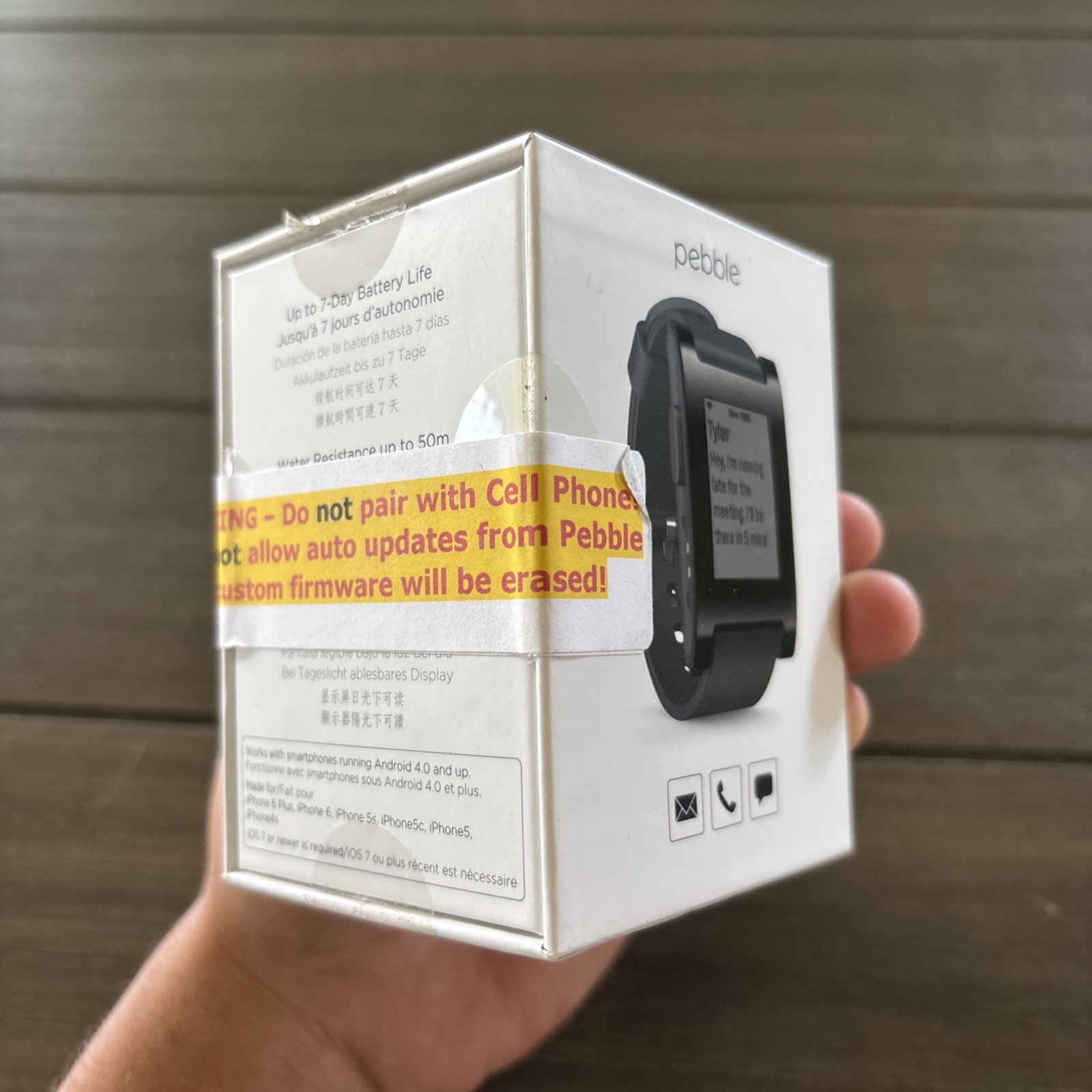 Pebble Classic 301BL (Black) Bluetooth Smart Watch New In Box