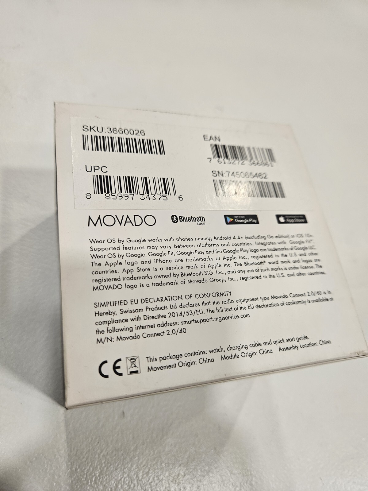 Movado Connect 2.0 Unisex 40mm Digital Smartwatch Yellow Gold Mesh S (PD7009290)