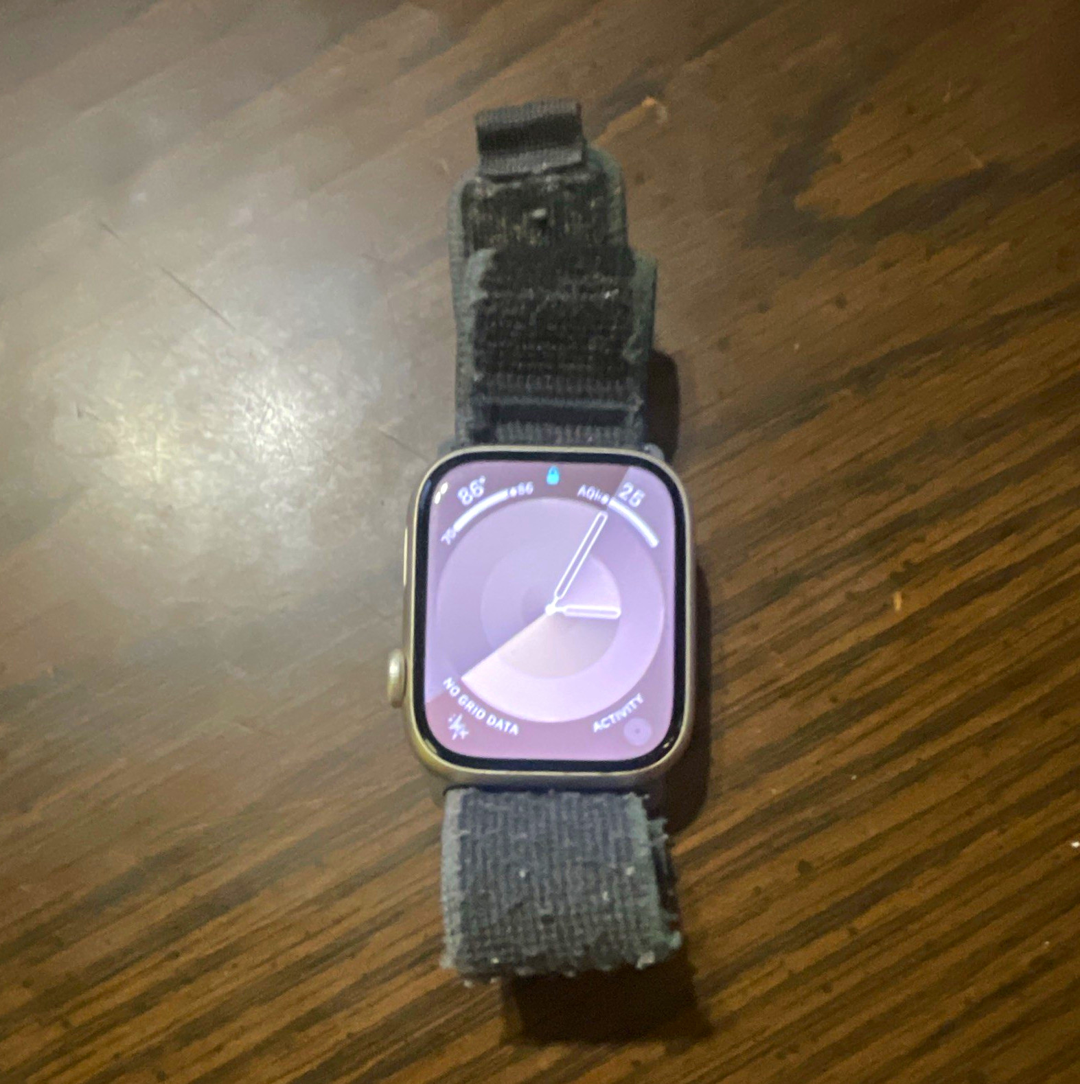 Apple Watch Series 7 45mm Silver Aluminum, Blue Fabric Band, Fitness, Unlocked