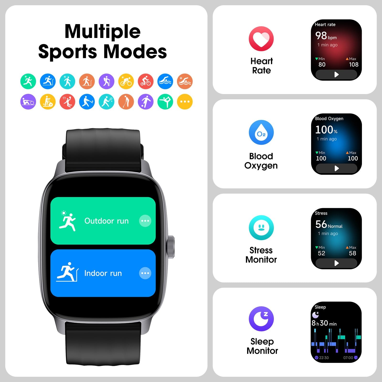 Pedometer No APP/Required, Waterproof Fitness Tracker with Heart Rate Monitor…