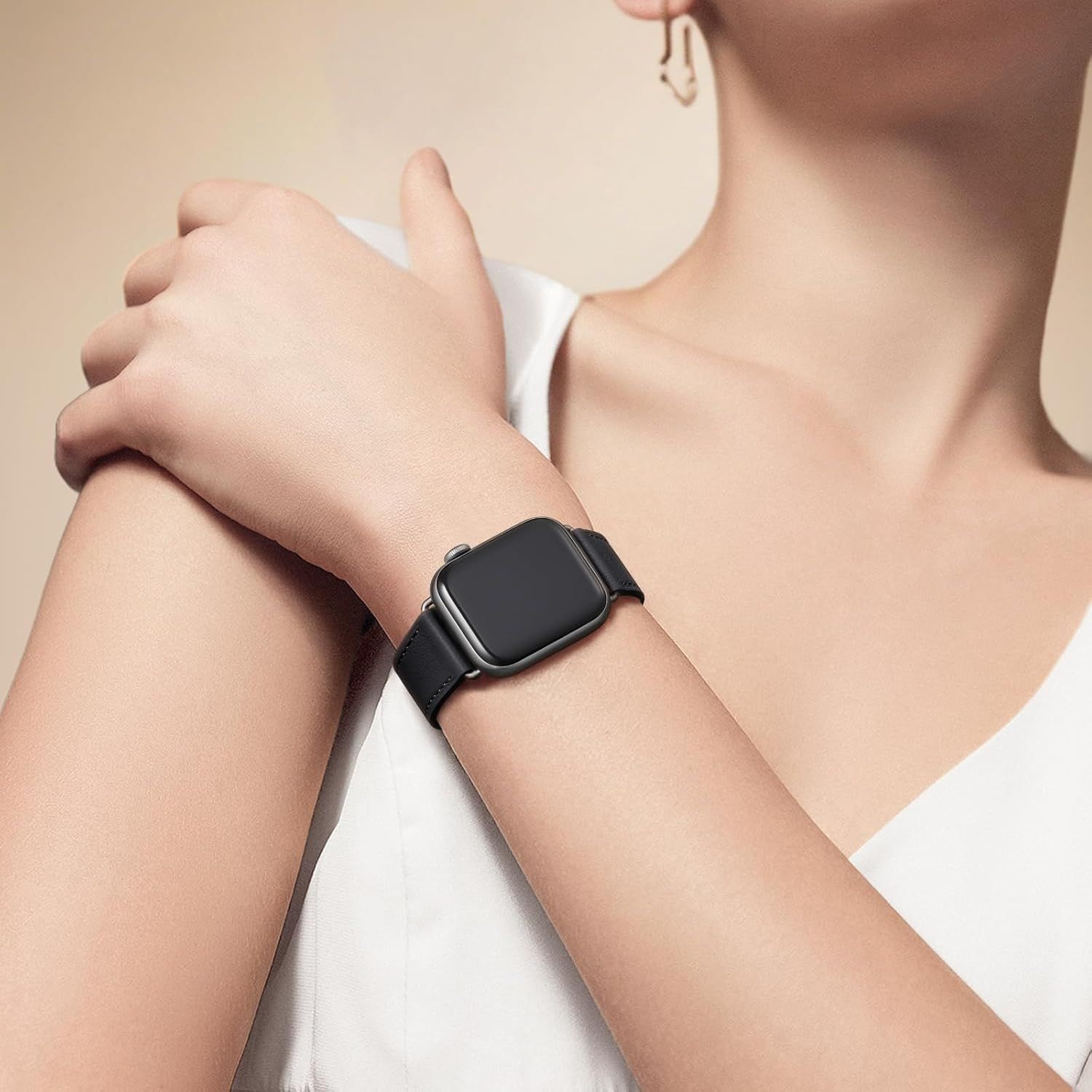 Genuine Leather Band for Apple Watch 40mm 41mm Series 10 11, Women’s Strap