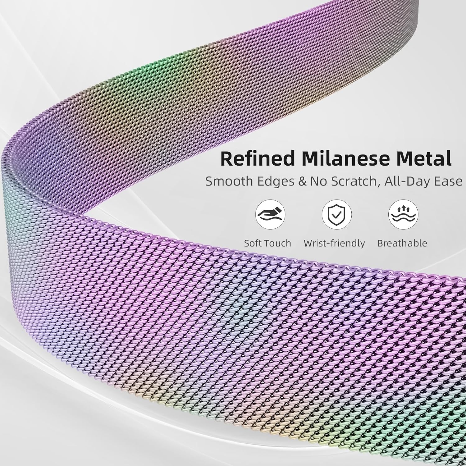Colorful Soft Stainless Steel Mesh Band for Samsung Galaxy Watch 8 40mm 44mm