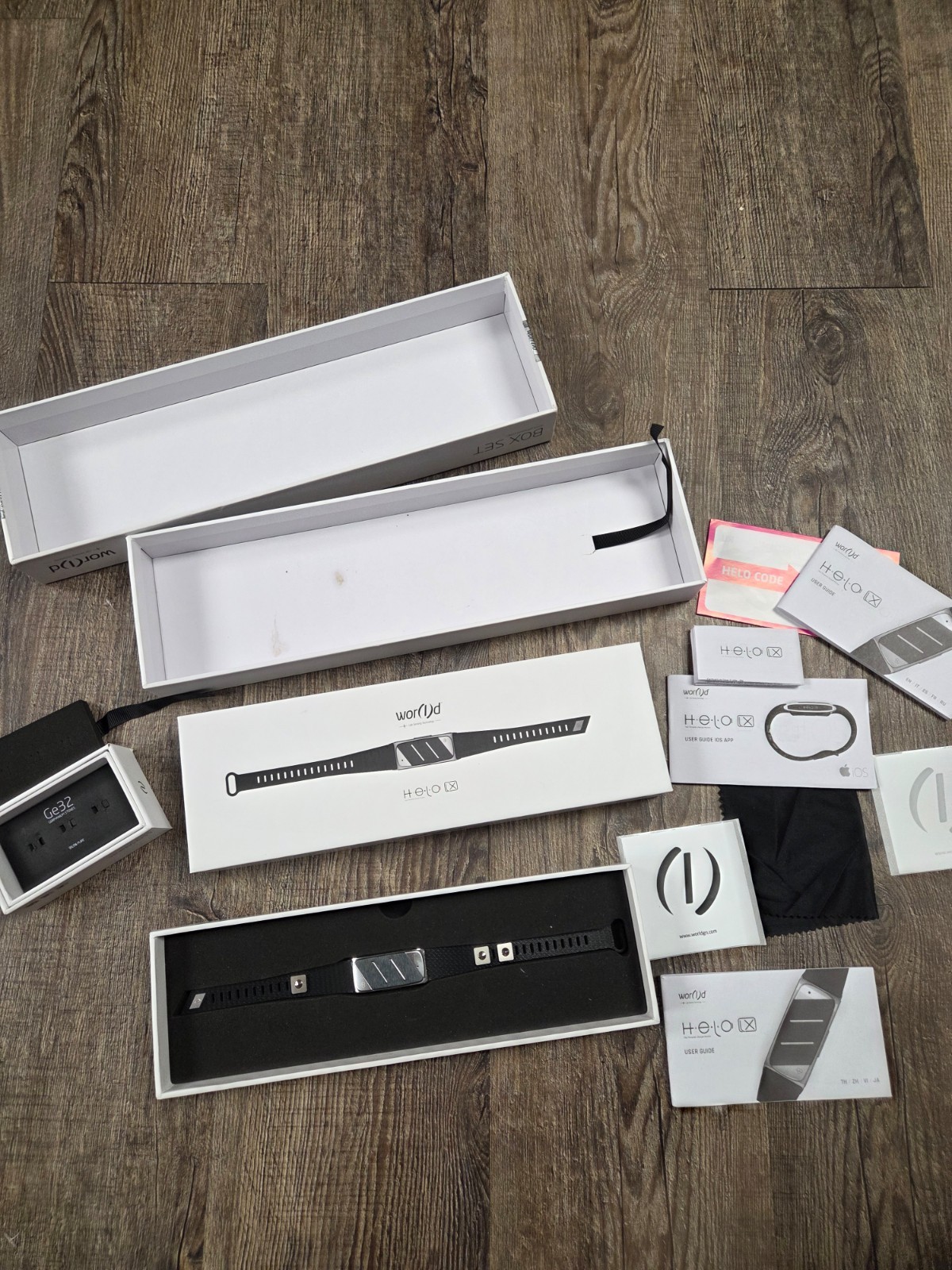 Helo box set with germanium stones Cutting edge fitness tracker Watch NEW