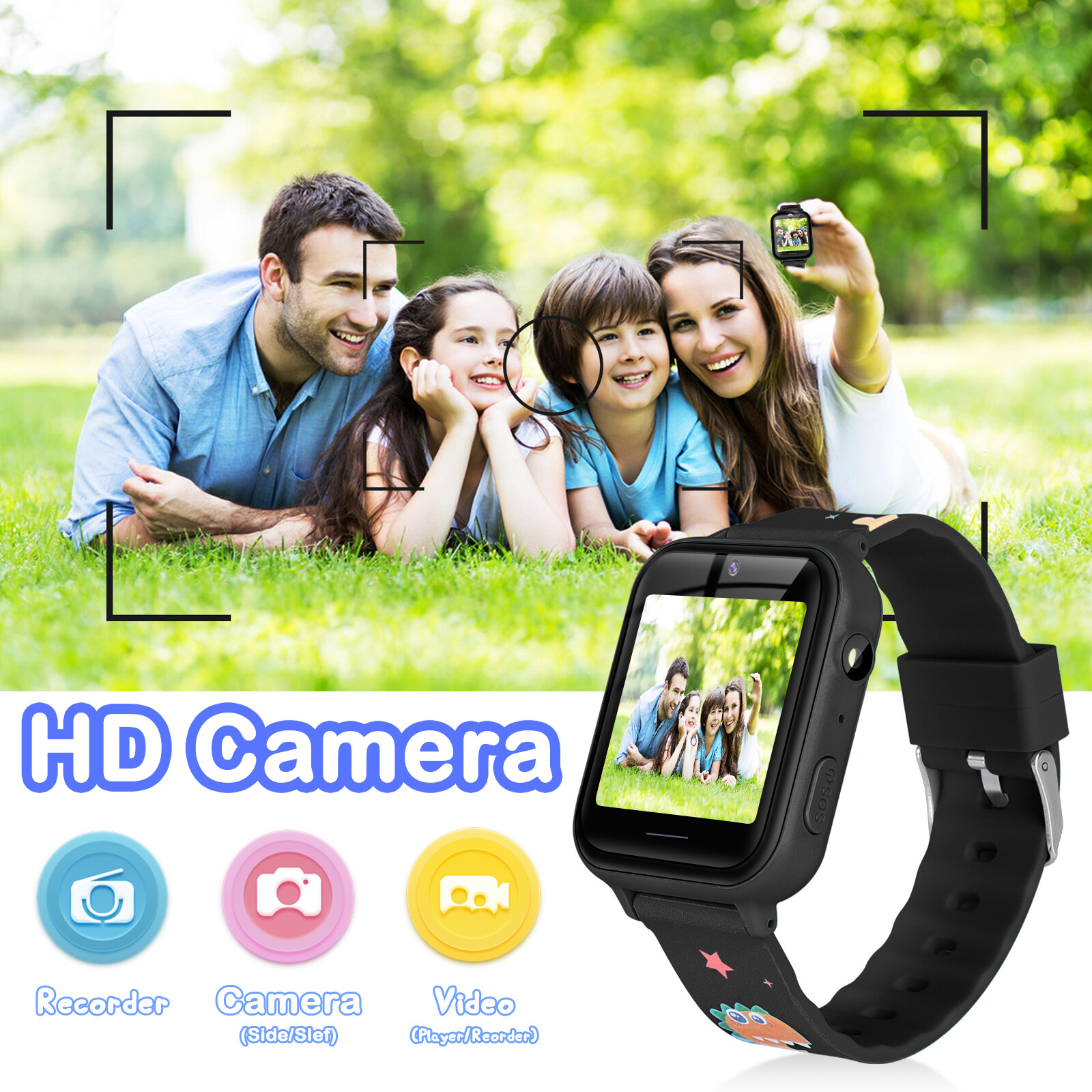 Waterproof Kids Smart Watch Anti-lost Safe GPS Tracker SOS Alarm Camera Call