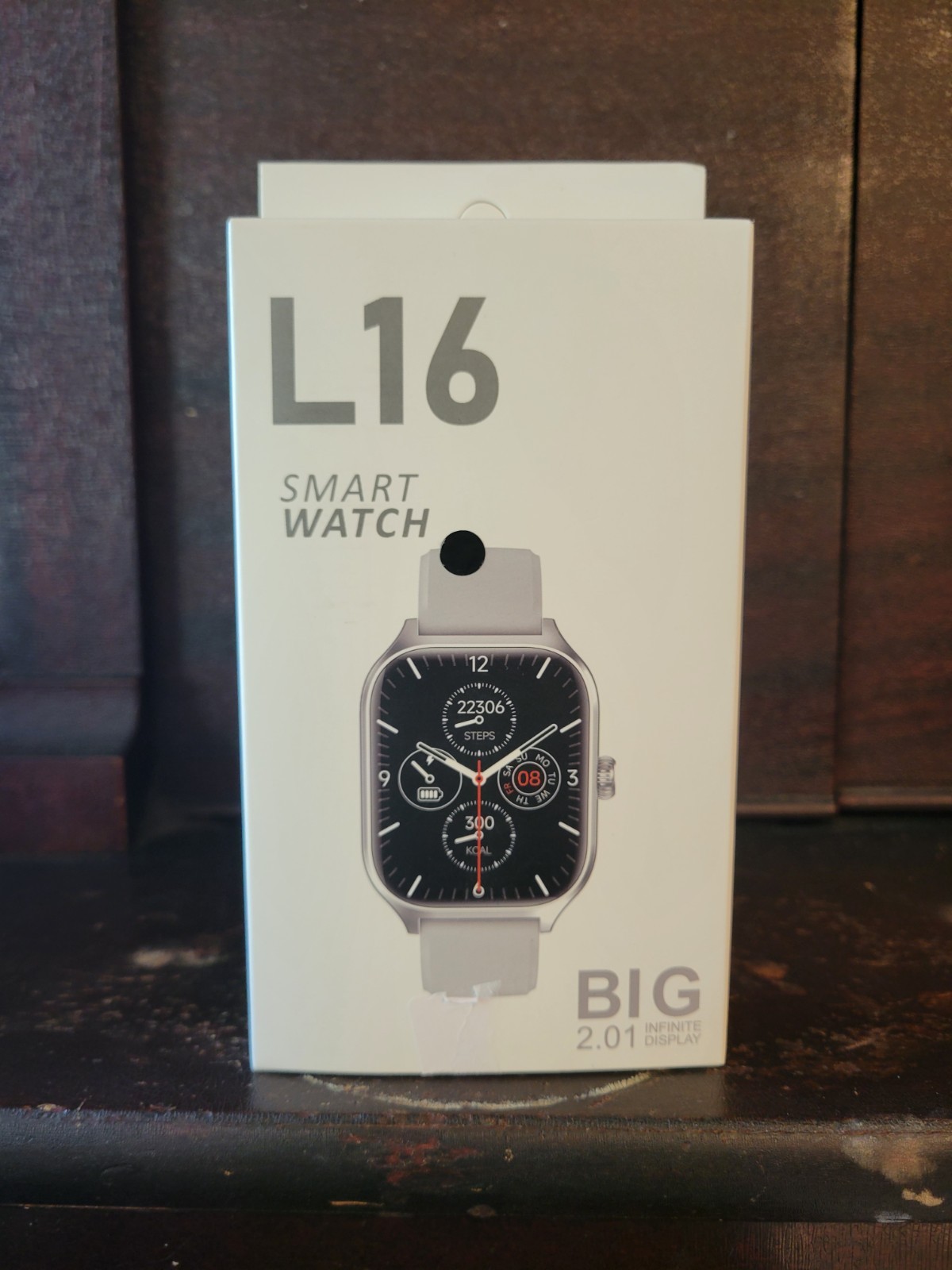 L16 Smart Watch 2.01″ Black Silicone Band Compatible With IOS and Android