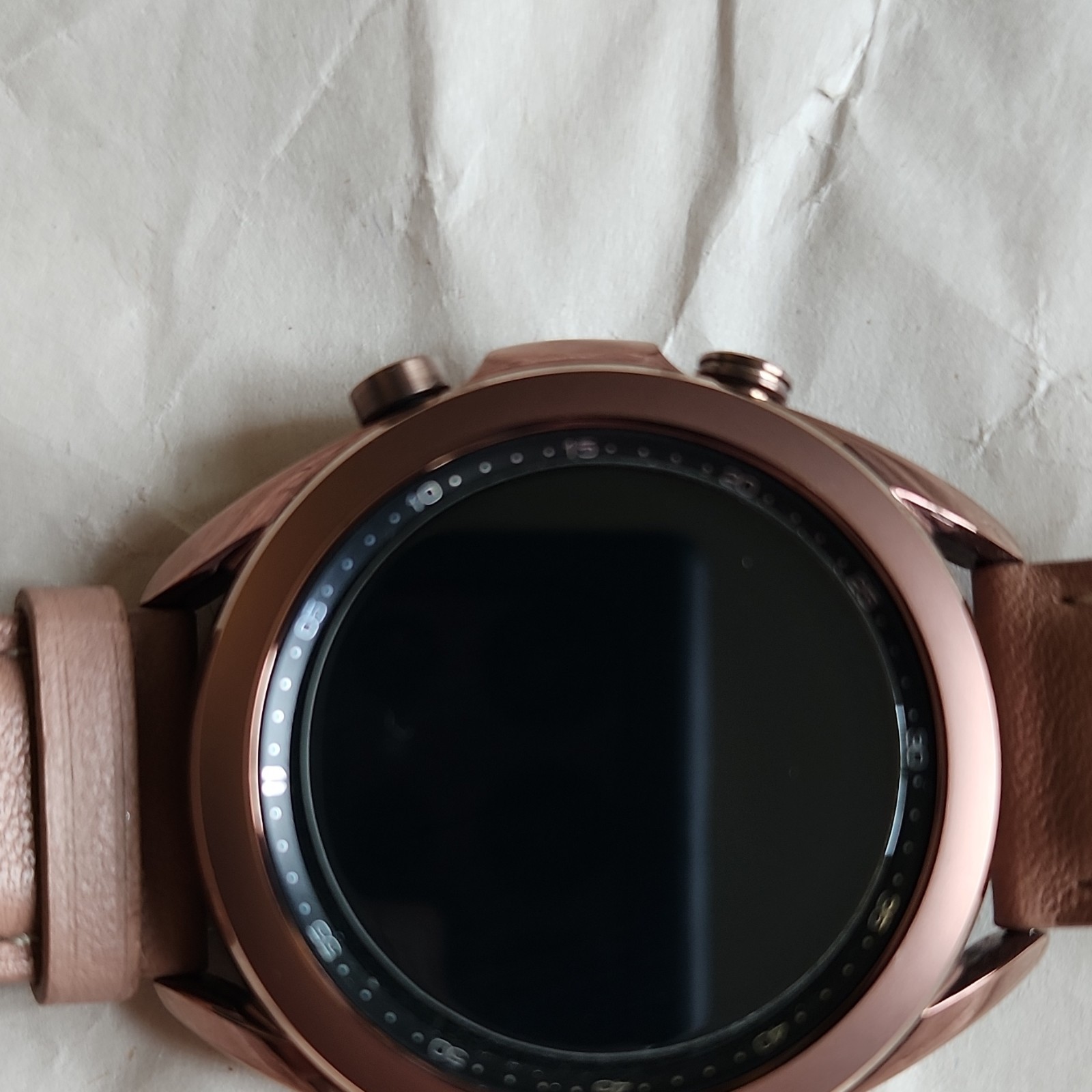 Samsung Galaxy Watch 42mm Rose Gold Steel Pink Leather Band 4GB Fitness.