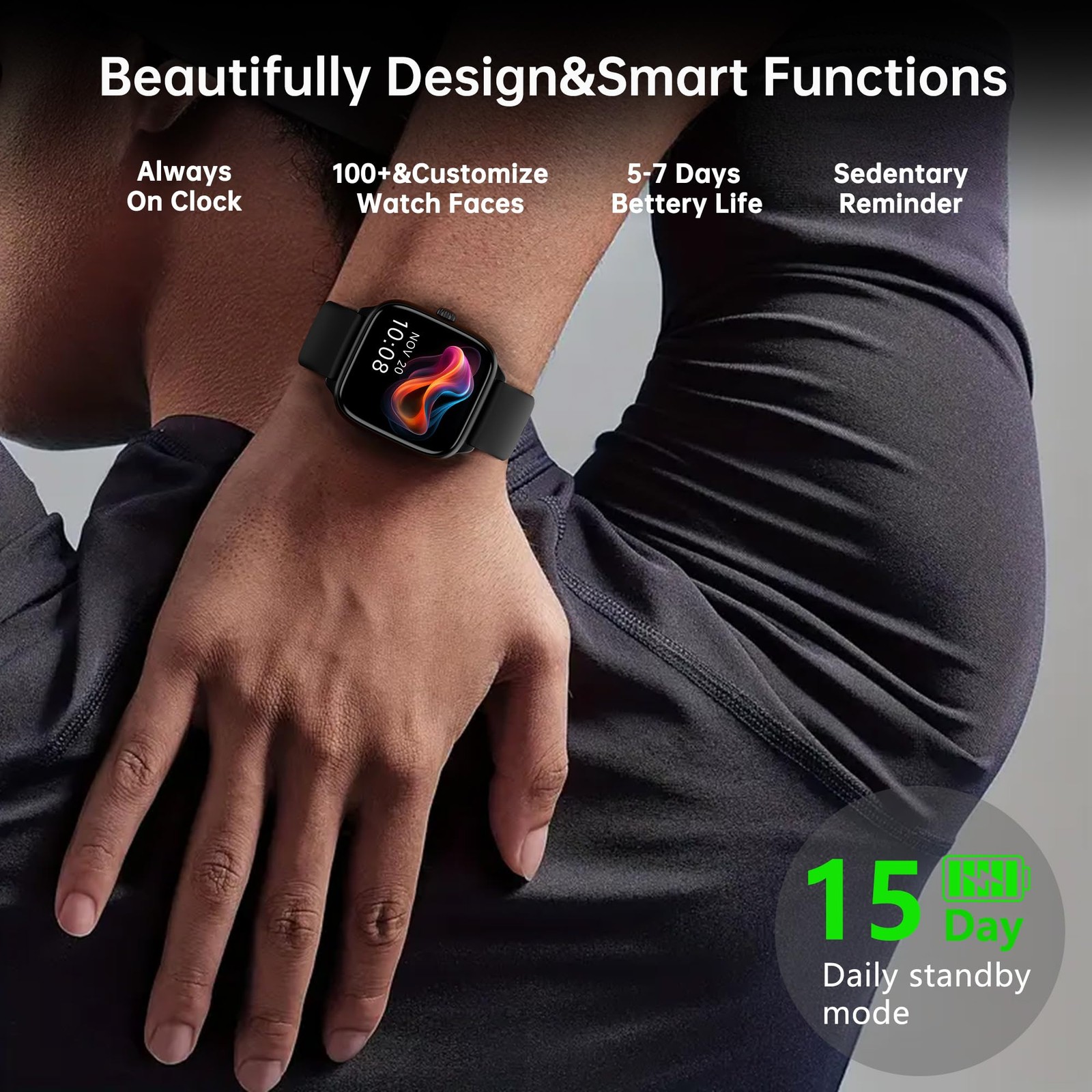 Fitness Tracker Answer/Make Calls, with , , 24/7 Heart Rate Monitor, 120+ Spo…