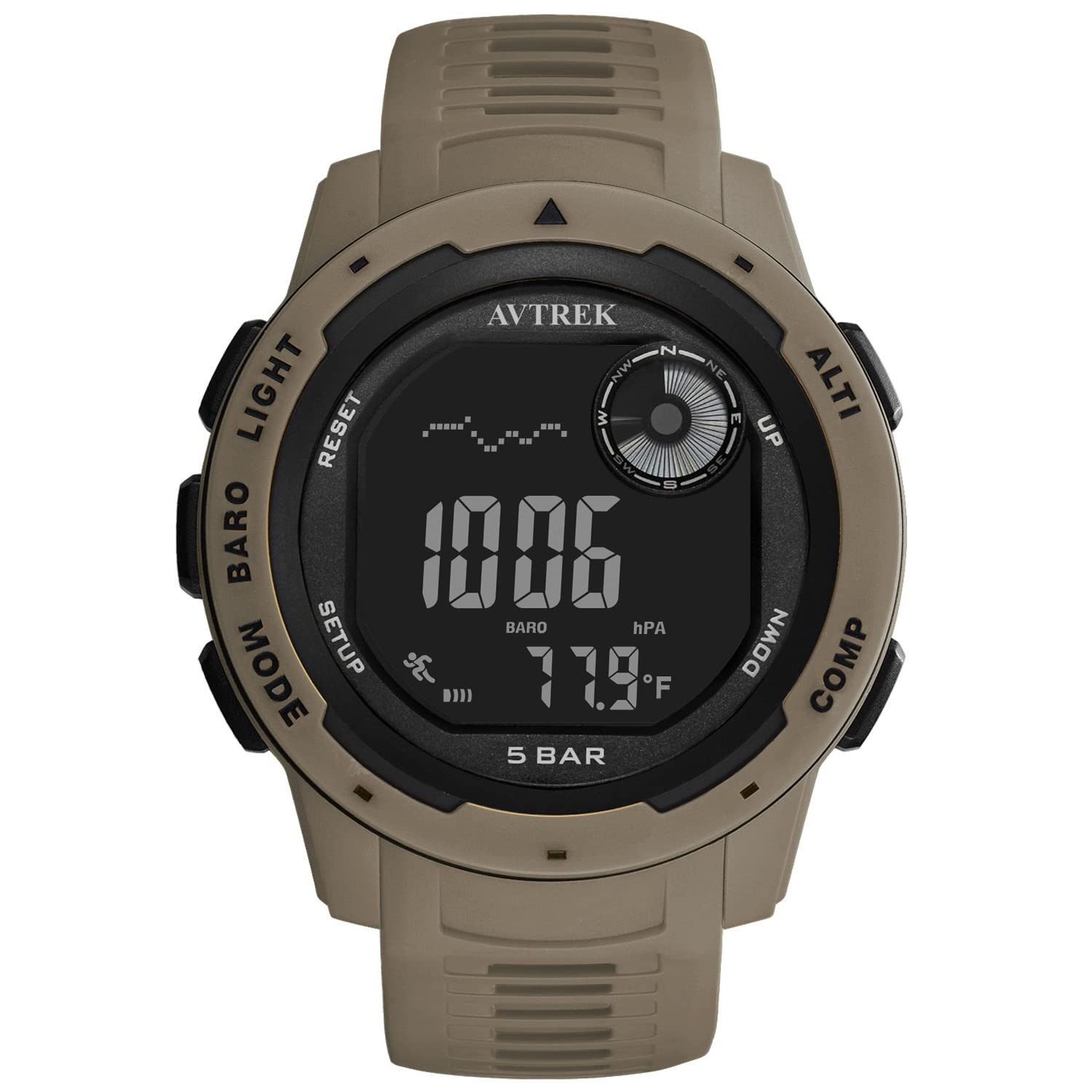 Tactical Watch with Compass,50M Waterproof Pedometer, Digital Altimeter Watch