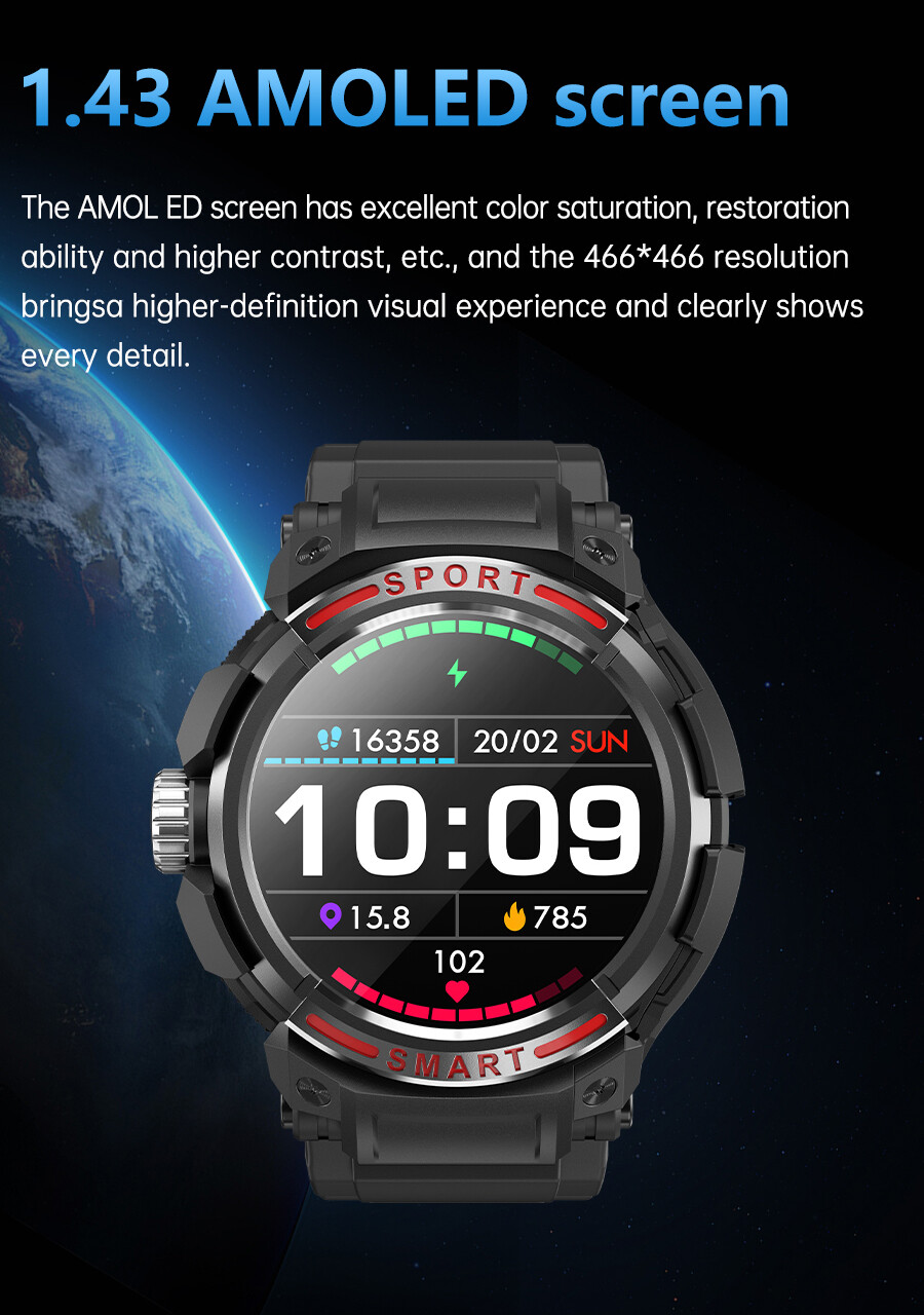 2 in 1 Smart Watch with Earphones Bluetooth Music Smartwatch Fitness Tracker