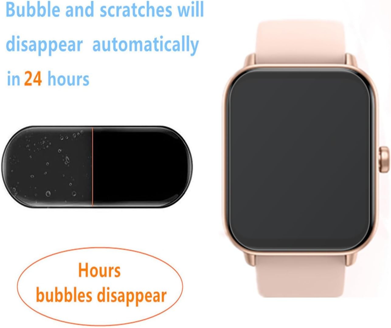 6 Pack of Clear TPU Film Screen Protectors for 1.8″ IDW13 Smart Watch