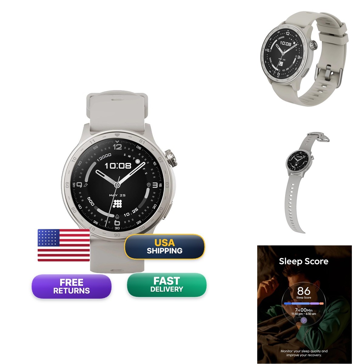 Cubitt Aura 2 Smartwatch 1.43″ AMOLED 3ATM Water Resistant 8-Day Battery Wolf