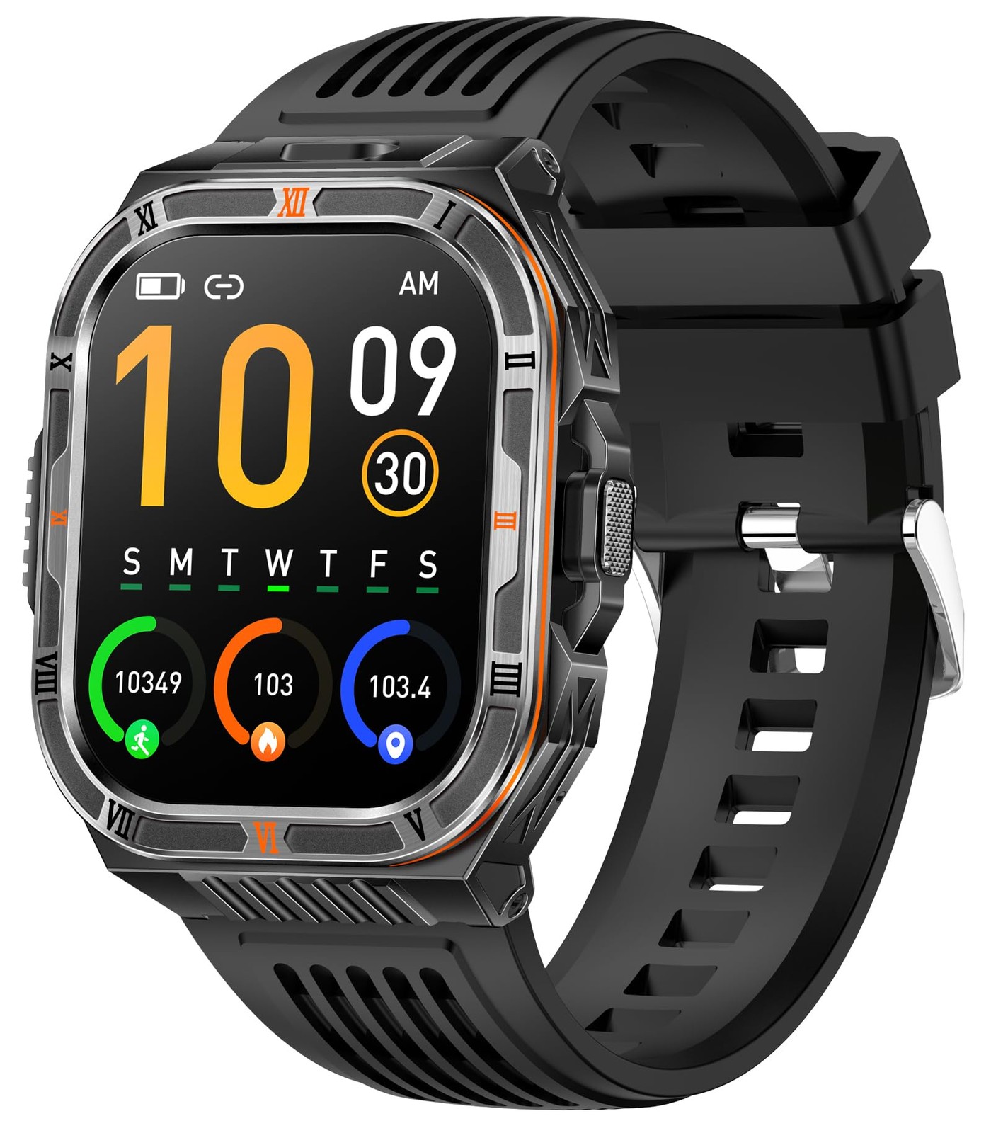 Military Smart Watch For Men Outdoor Compass Flashlight Sport Fitness Smartwatch