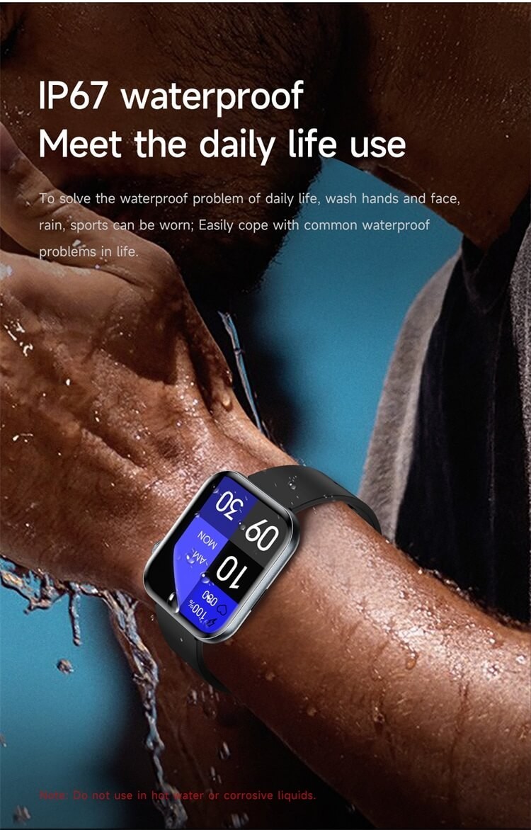 Valdus VS59Pro Smartwatch Bluetooth 34×39.5mm Silicone (Black, Gold, Silver) NEW