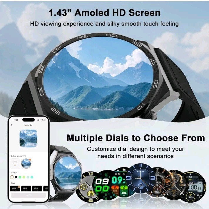 New! HIGH QUALITY AOC Z15 Fitness Sports SMARTWatch 1.43 AMOLED AI Submerge H20