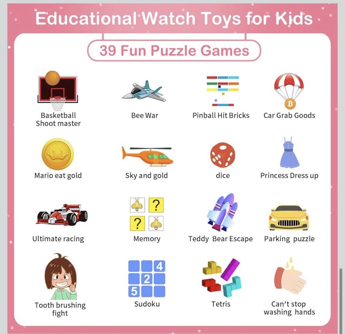 Smart Watch for Kids, Kids Watch Toys with 24 Games Camera Video Recorder Music