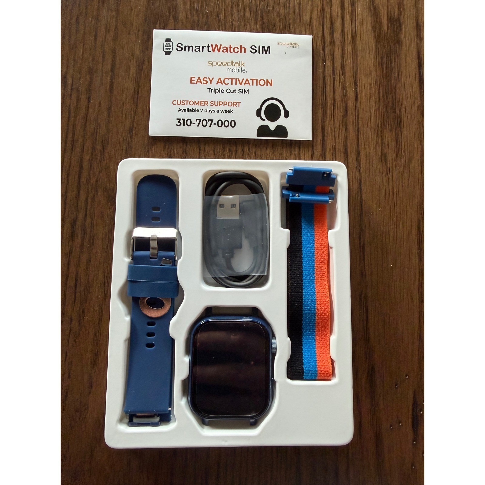 Kids Smartwatch A22 4G GPS Tracker Video Call SOS Blue Silicone & Woven Bands