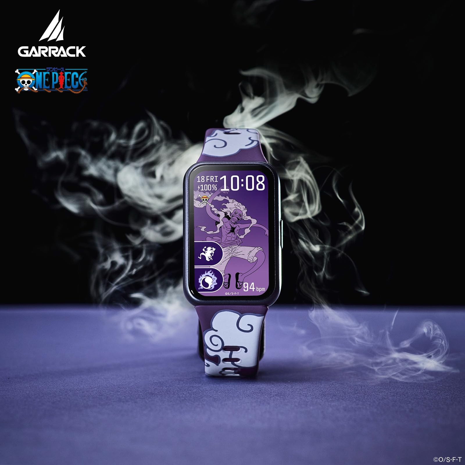 ONE PIECE Luffy Smart Watch GARRACK HUC-OP-BD11-L AMOLED Purple 5ATM