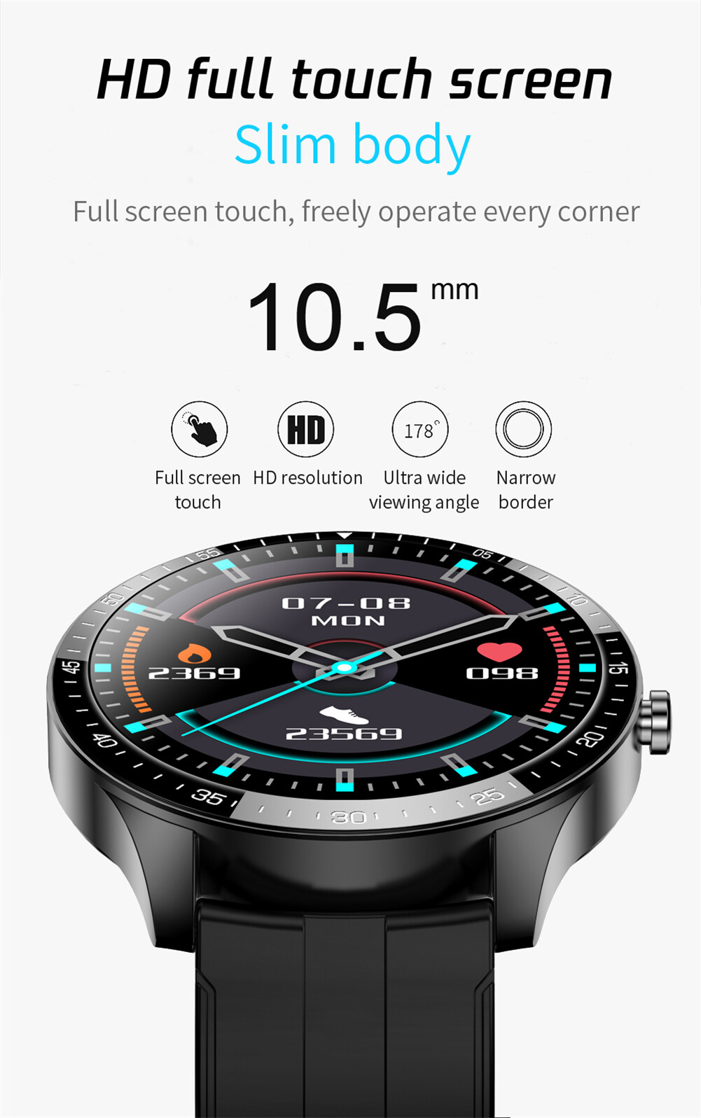 Smartwatch Fitness Tracker Sport Bracelet Business Call Wristwatch for Men