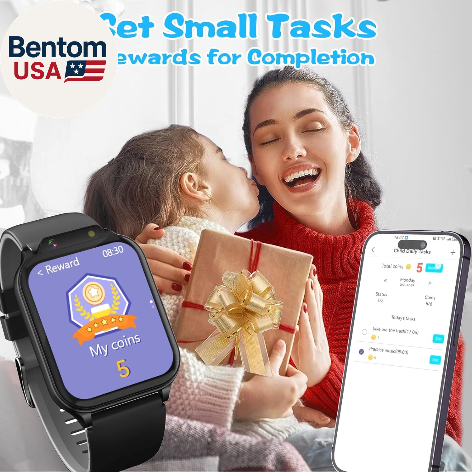 Smart Watch for Kids, 1.85″ Fitness Tracker with Heart Rate, Sleep Monitor, IP68