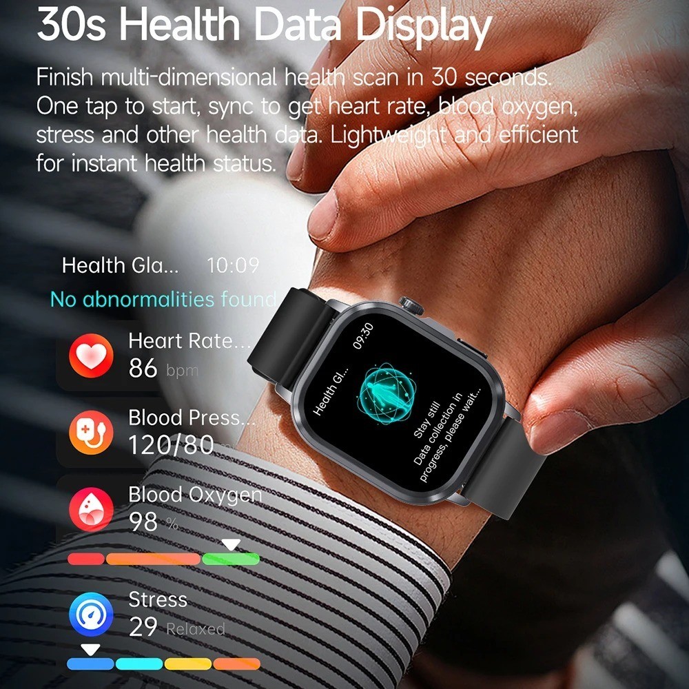 ET573 ECG+PPG AMOLED SOS AI Voice Smart Watch Bluetooth Call Health Monitoring