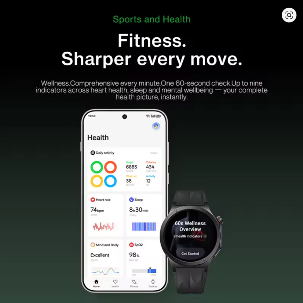 OnePlus Watch 4 – Evergreen Titanium Global Version Smart Watch 1.50” AMOLED