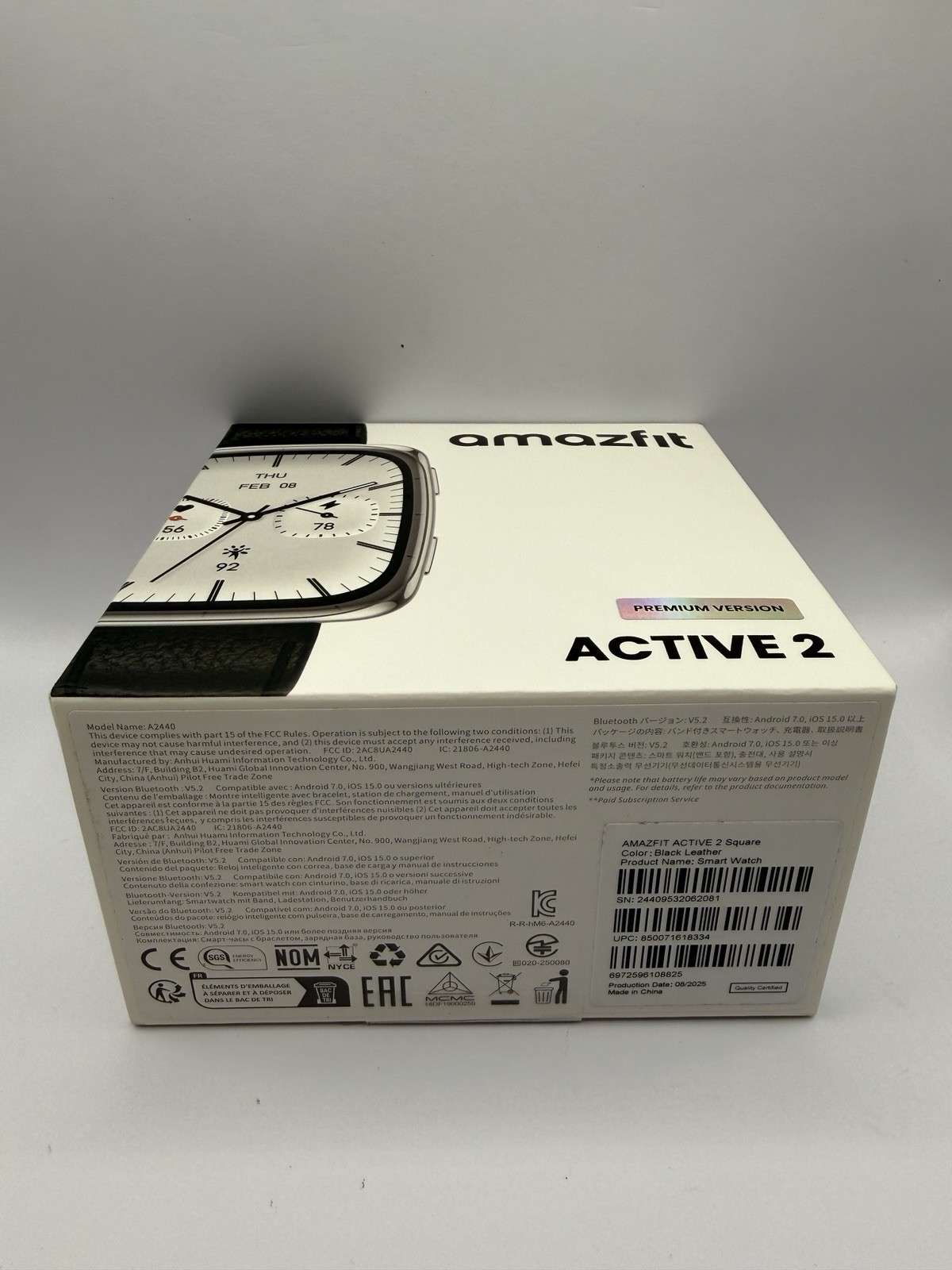 Amazfit Active 2 Premium Square Smartwatch A2440 GPS AMOLED NFC