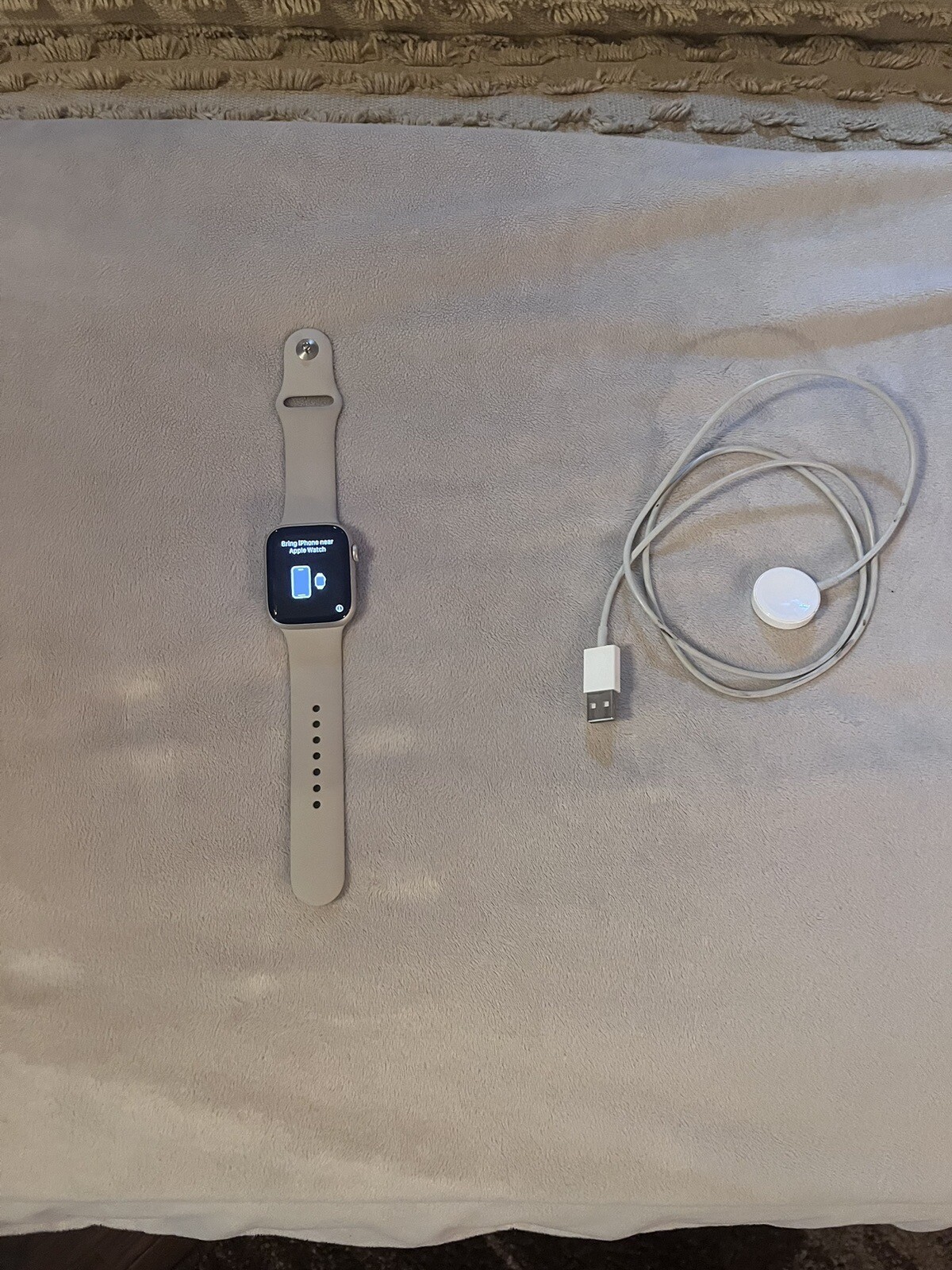 Apple Watch Series 8 Starlight Case with 45mm Fluoroelastomer Starlight Band…