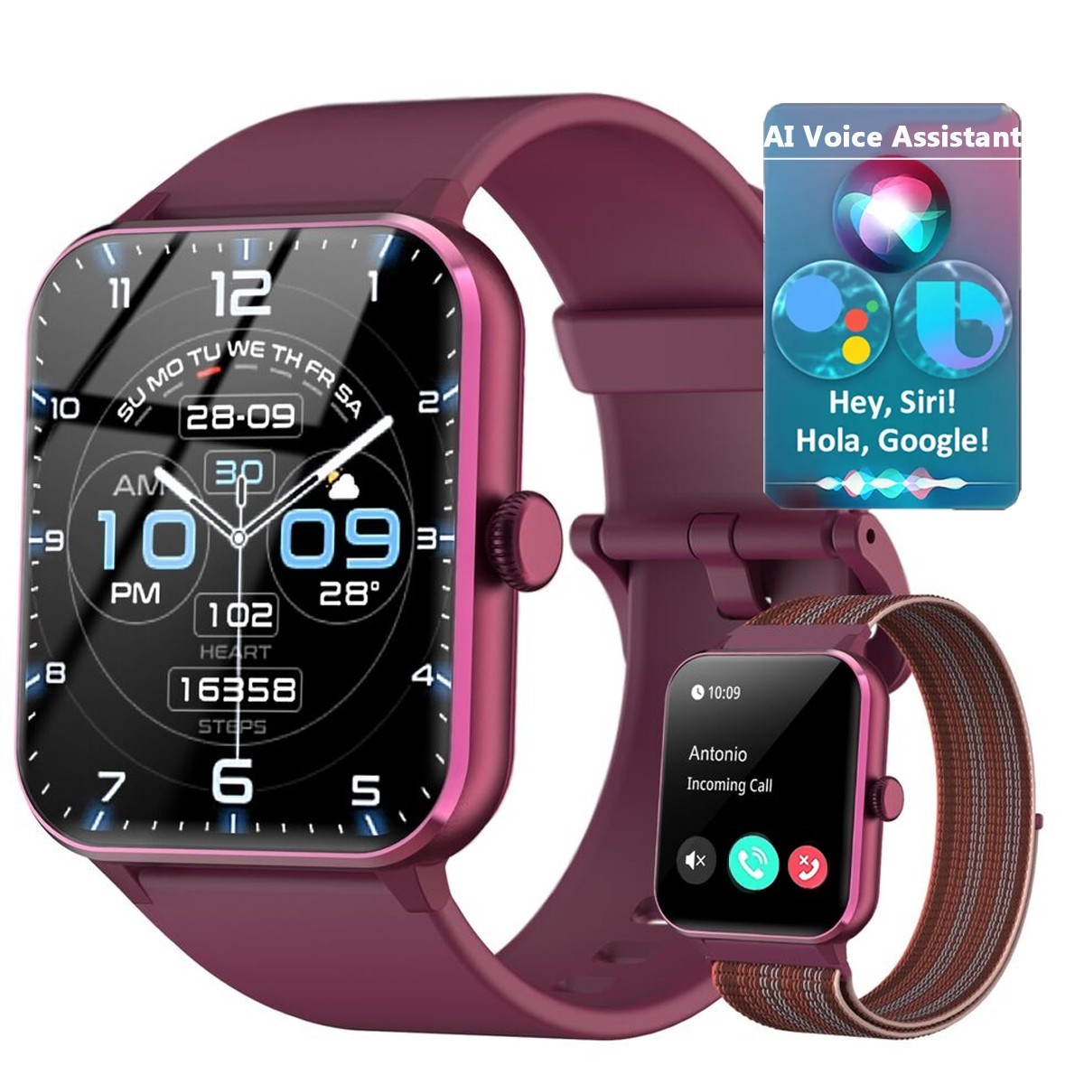 Bluetooth Smart watch Men/Women Bluetooth Compatible with iPhone Samsung Android