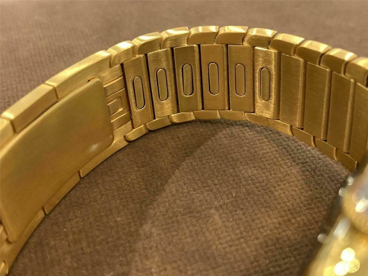 CUSTOM 24K Gold Plated 44MM Apple Watch SERIES 6 DIAMOND POLISHED Band Blood O2