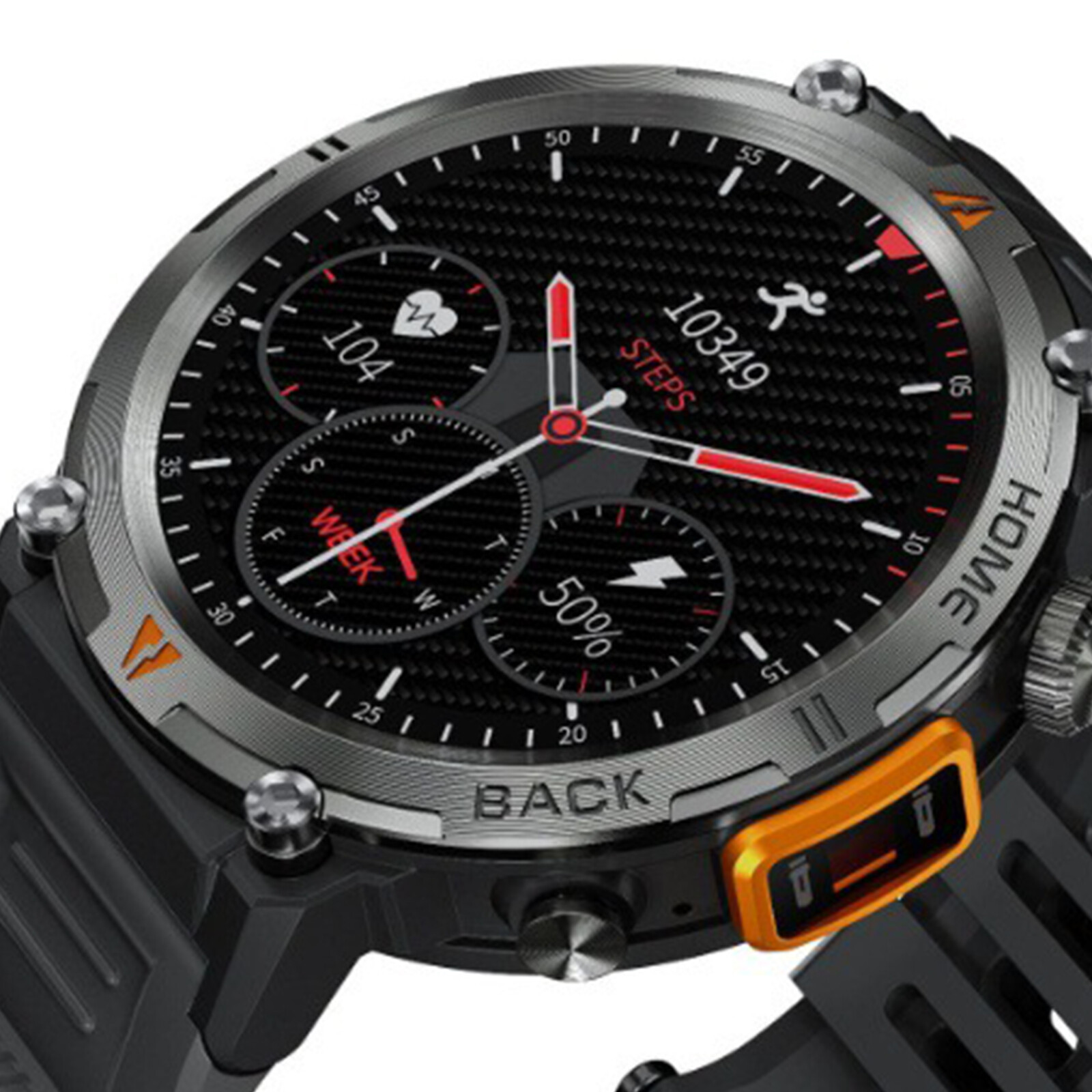 1.45″ Big Screen Smart Watch for Men Tactical Rugged SmartWatch w/LED Flashlight
