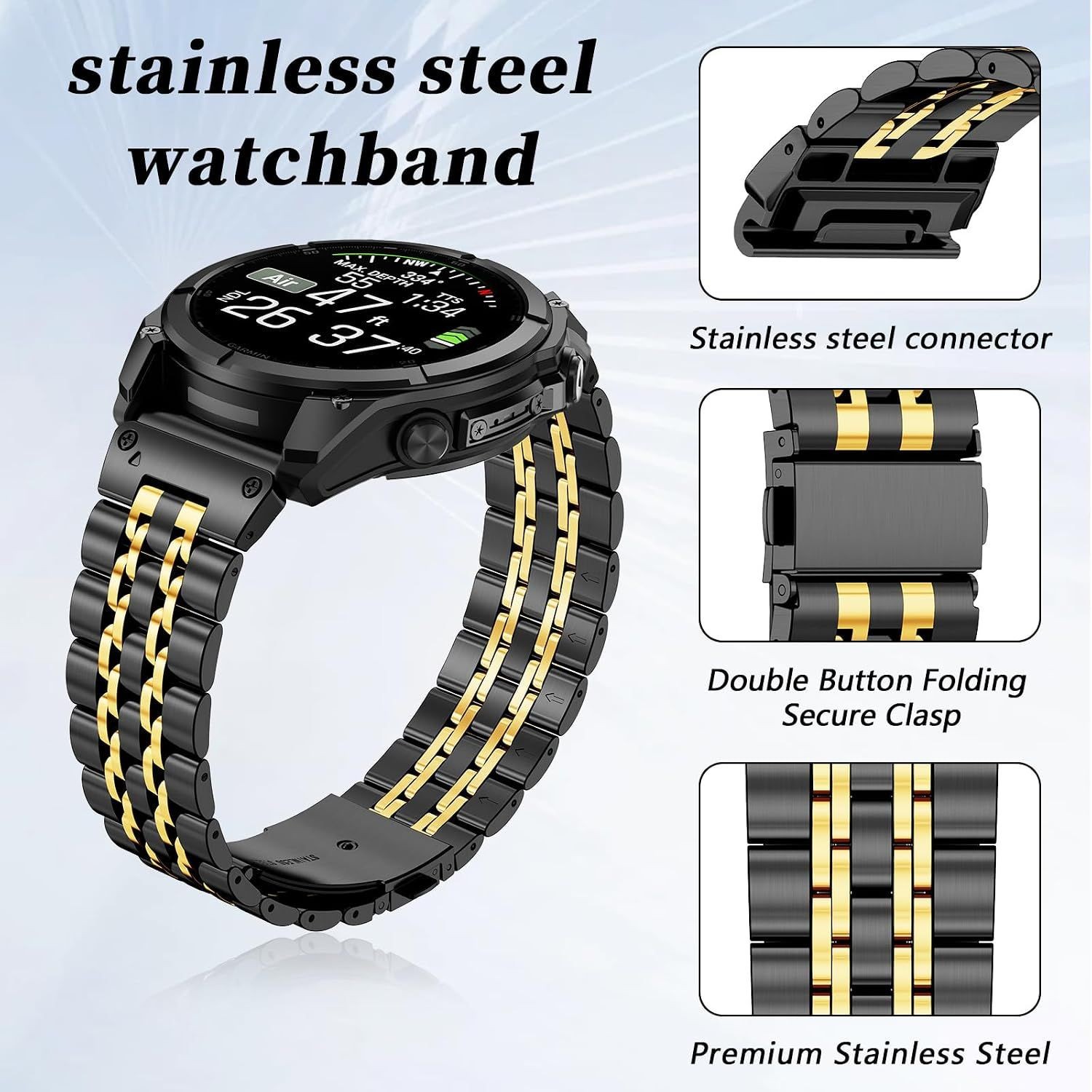 Strap Only For Garmin Fenix 8 43mm/7S/6S/5S Metal Quick-Fit