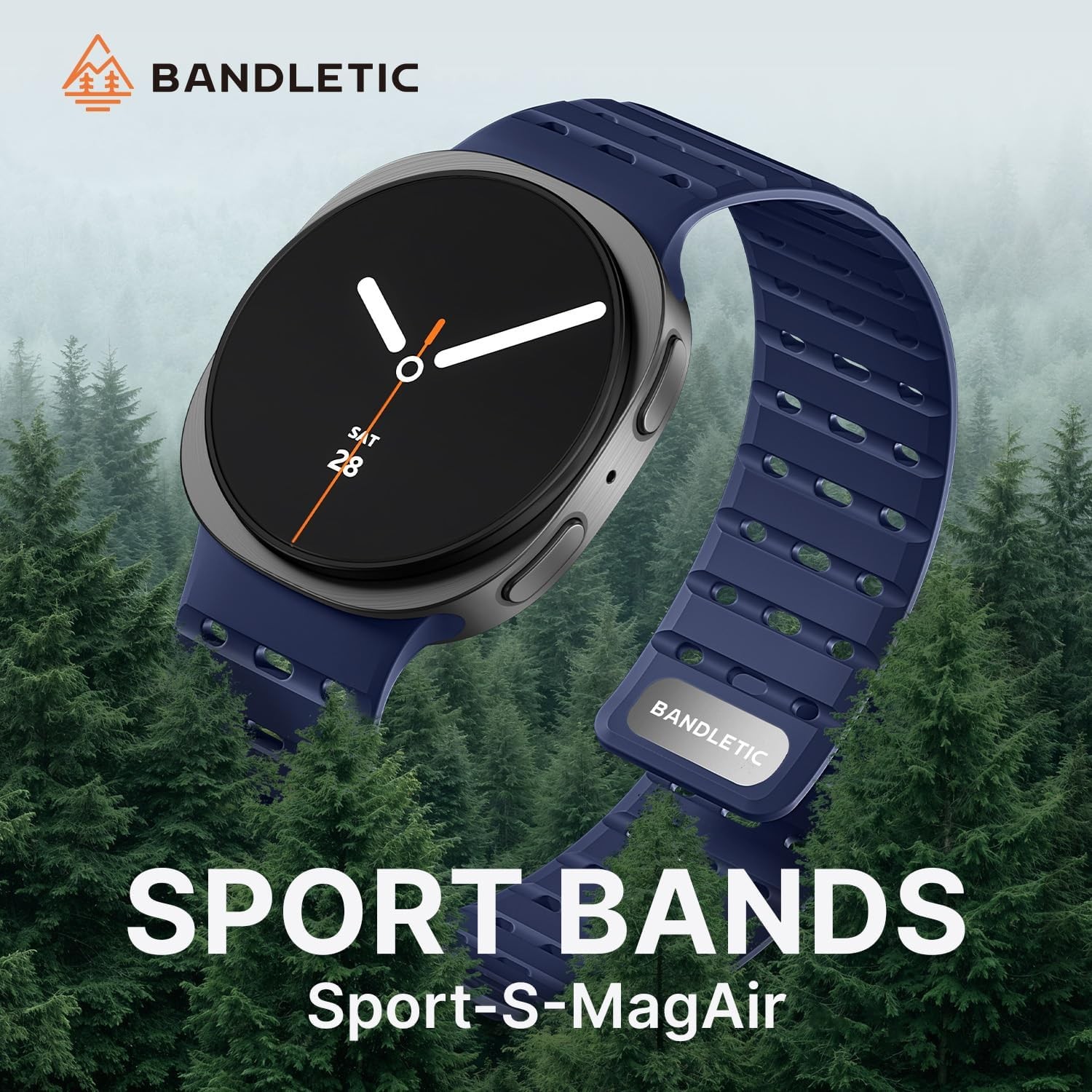 Navy Blue Magnetic Silicone Replacement Band for Samsung Galaxy Watch 8 40mm 44m