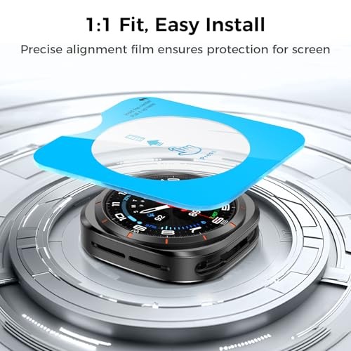 1 Pack Rugged Silicone Band & Screen Protector for Galaxy Watch 8 Ultra 49mm Bla