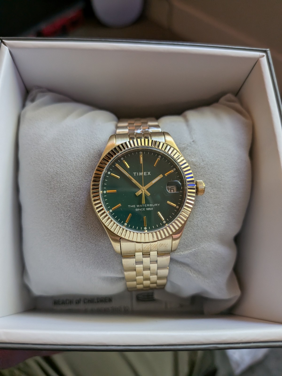 TIMEX Waterbury Watch Quartz Mineral Glass Green Dial Women’s TW2V31700 NEW