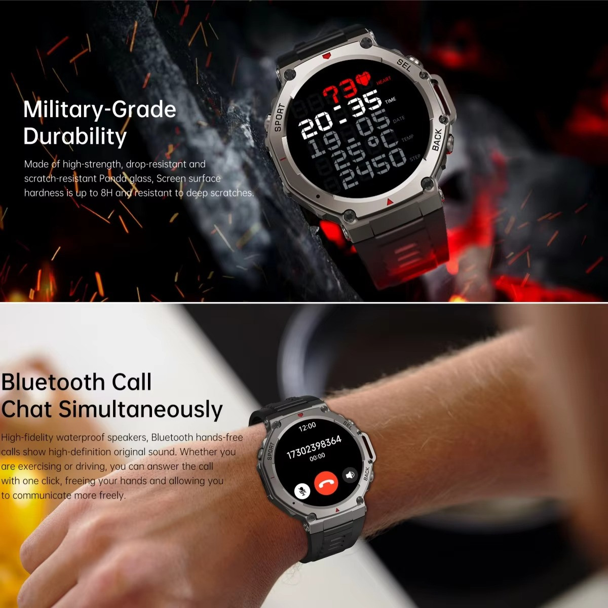 New T-Rex 3 Pro Style Dual-Band GPS Military Smart Watch