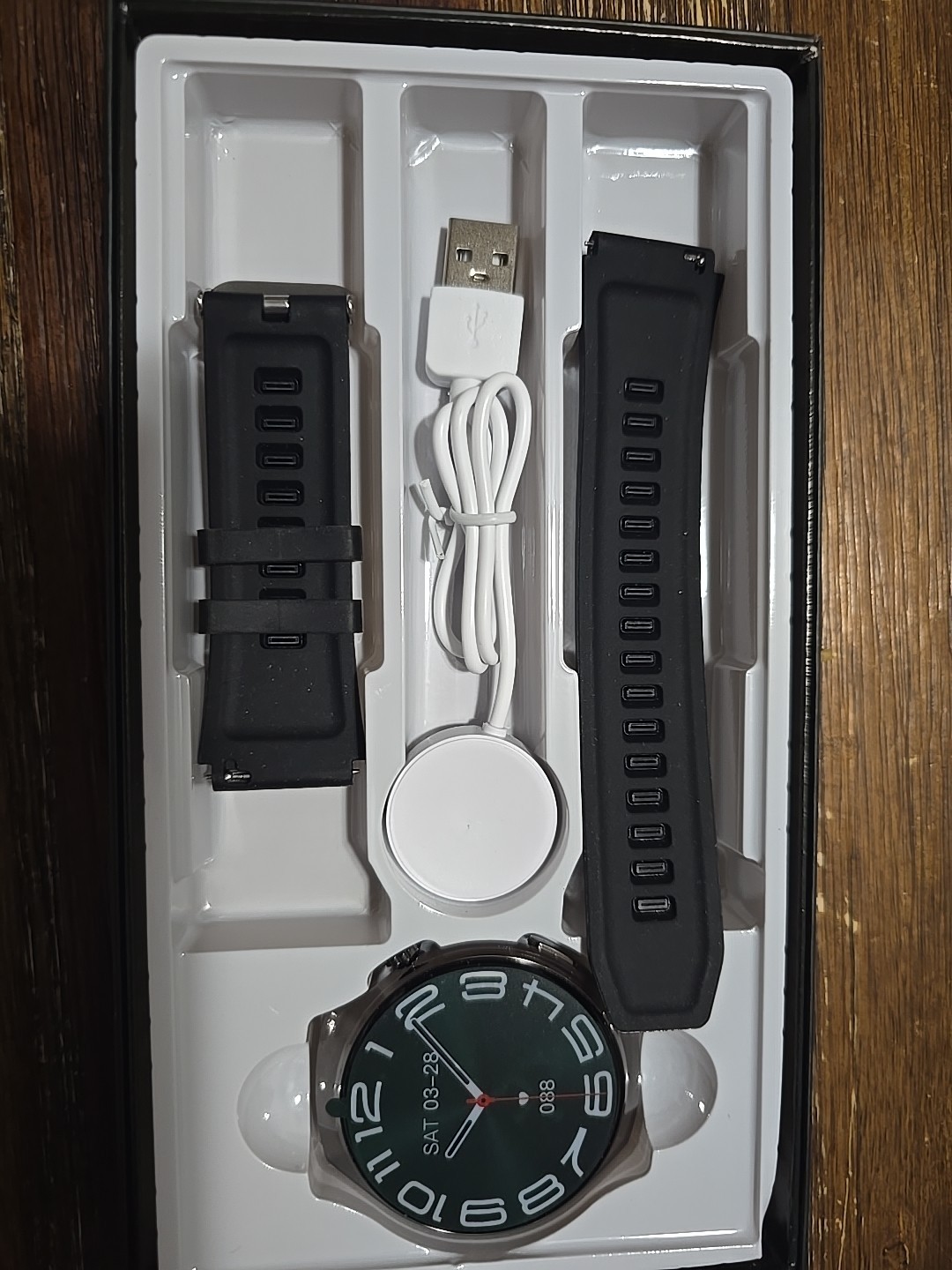 New! GT4 PRO Smartwatch- 1.59″ Display-Android OS-2 Bands/black & SS