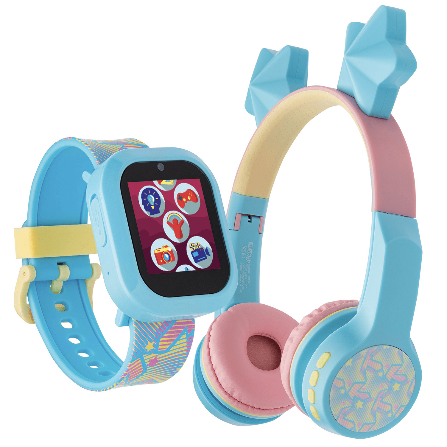 iTech Junior Kids Smartwatch with Bluetooth Headphones Blue Star Light up™