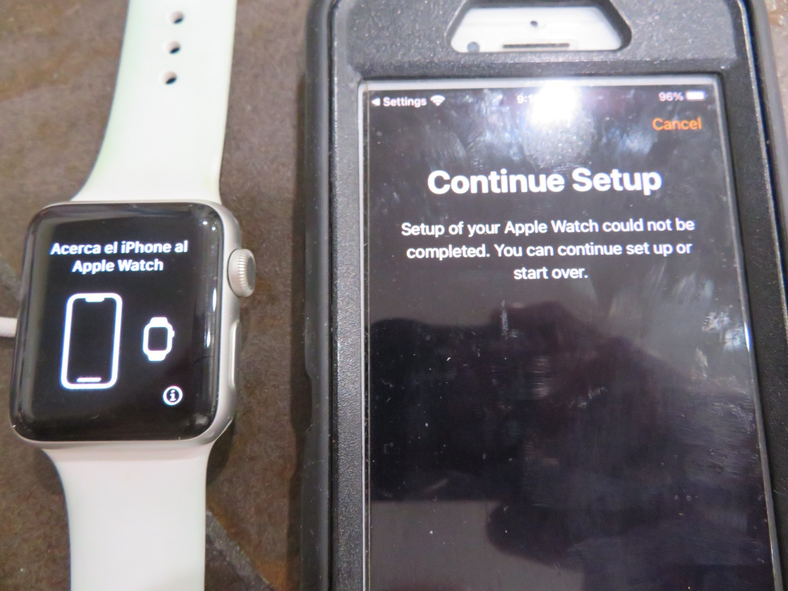 Apple Watch Series 3 38mm Silver Aluminum Case White Sport Band Smartwatch Parts