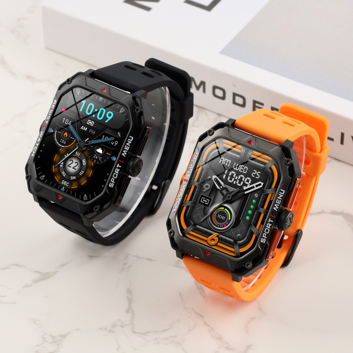 Rugged Military Smart Watch Men Android iOS Fitness Watches Waterproof New 2023*