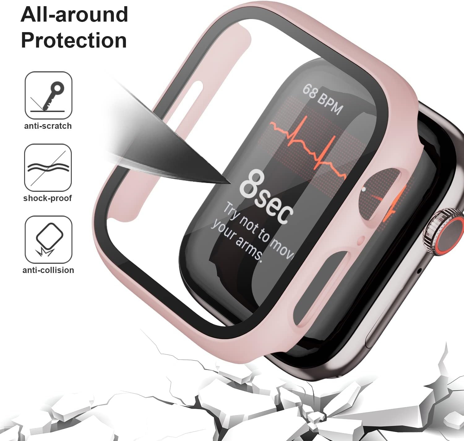 5 Pack Tempered Glass Screen Protector Case for Apple Watch 38mm Series 1 2 3