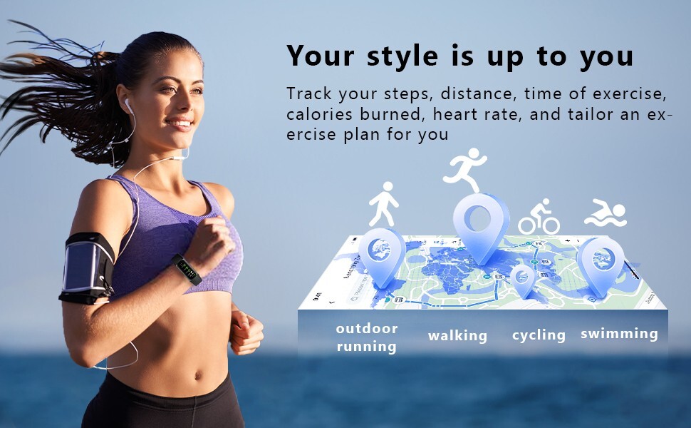 Fitness Tracker with 24/7 Heart Rate Sleep Blood Oxygen Monitor, Waterproof