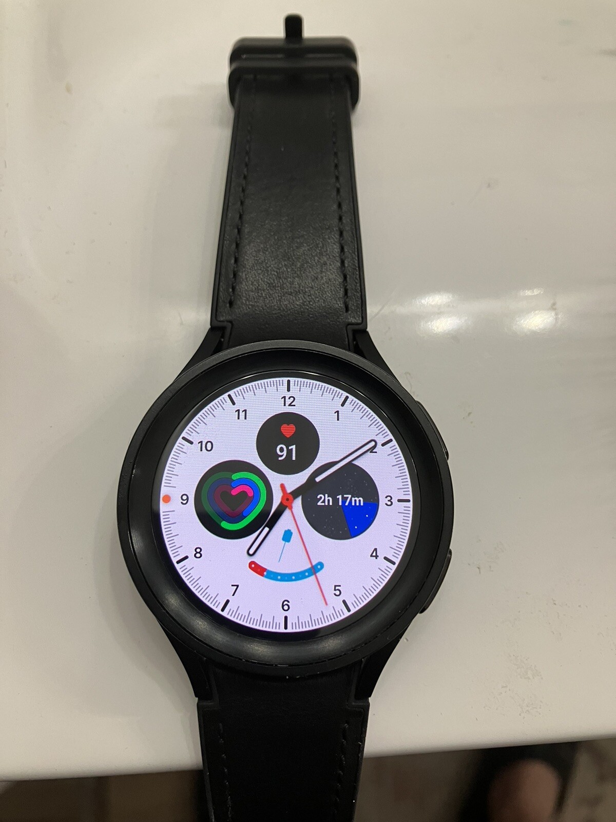 Galaxy Watch5 Pro 45mm Black Leather Strap