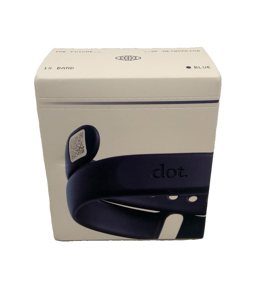 Dot Band 2.0 Networking Marketing Business Card Wrist Band | Blue | New Sealed