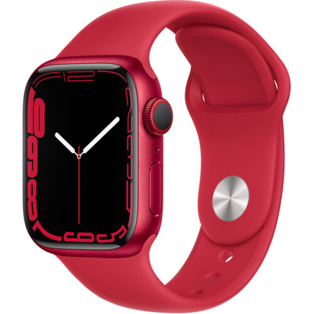 Apple Watch Series 7 45mm GPS + Cellular RED Case RED Band MKJC3LL/A Good