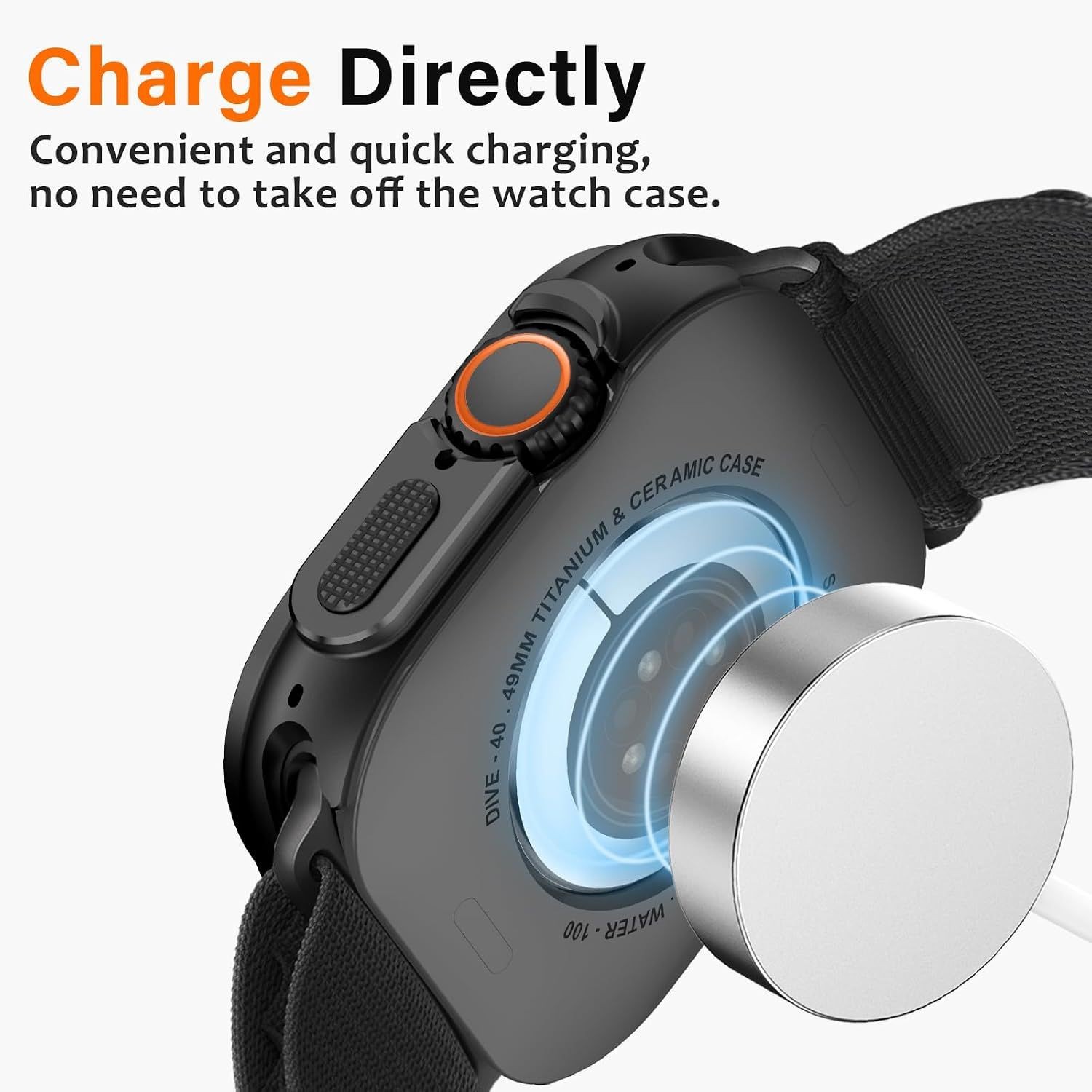2 in 1 Metal Case for Apple Watch Ultra 49mm, Rugged Shockproof Bumper Cover