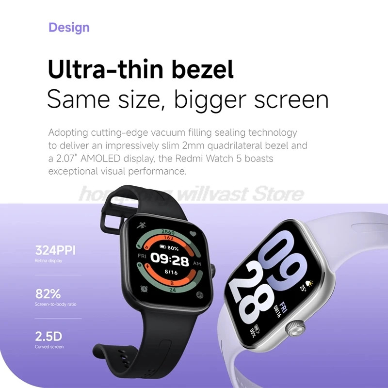 Smartwatch:Xiaomi Redmi Watch 5 Global,2.07″ AMOLED,150+ Modes,Heart Rate & SpO2