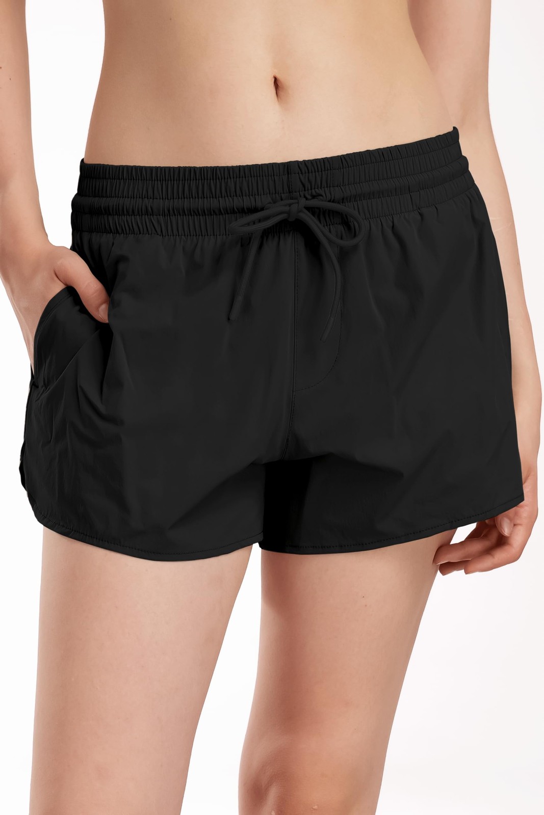 Period Swimwear 3″ Swim Shorts with Pockets 2 in 1 Quick Dry Menstrual Leakpr…