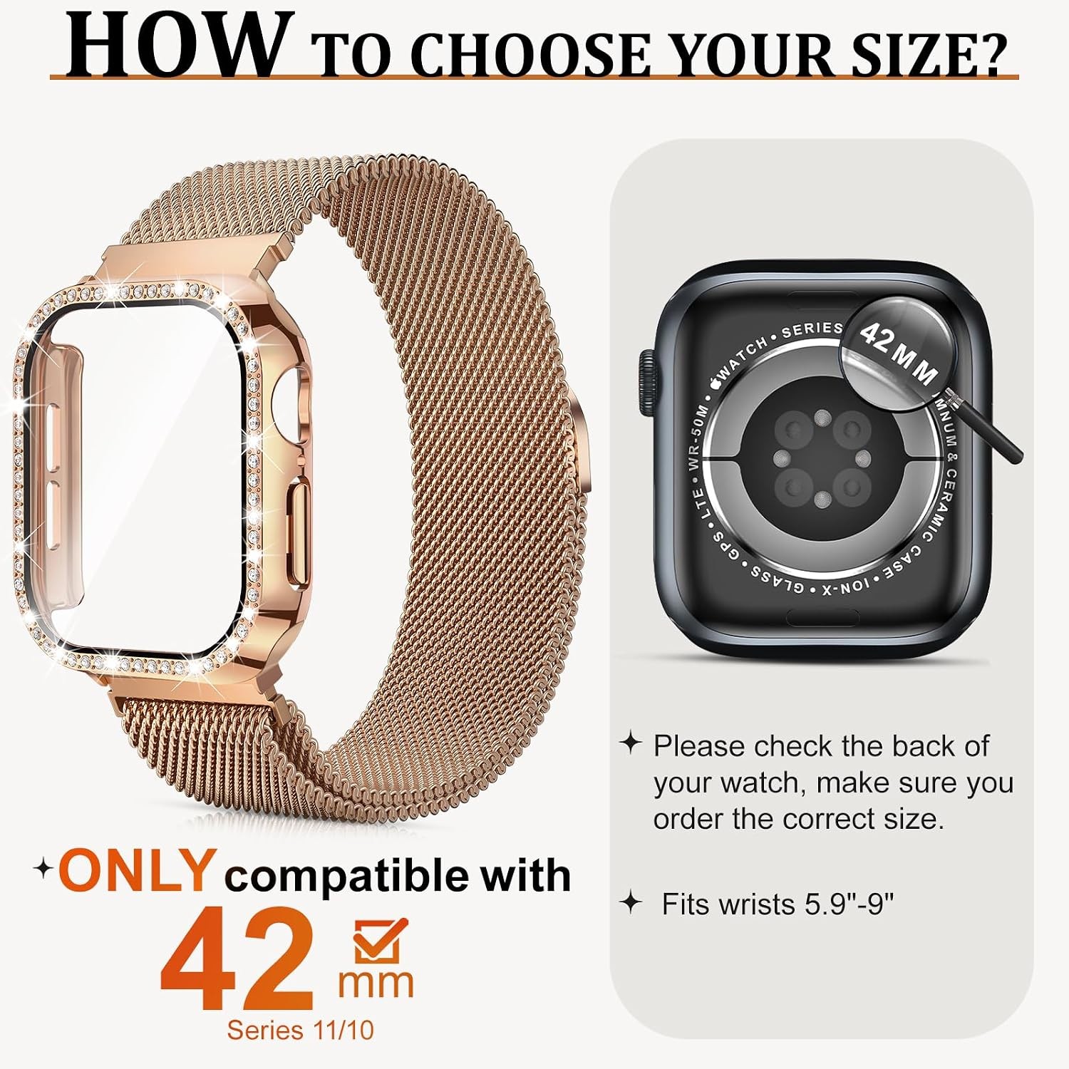 Stainless Steel Mesh Loop Case for Apple Watch 38mm 40mm 41mm 42mm 44mm 45mm 46m